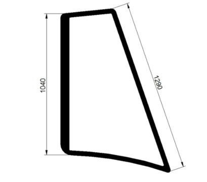 WINDOWPANEL GLASS LEFT REAR | CASE | 580C | E48351